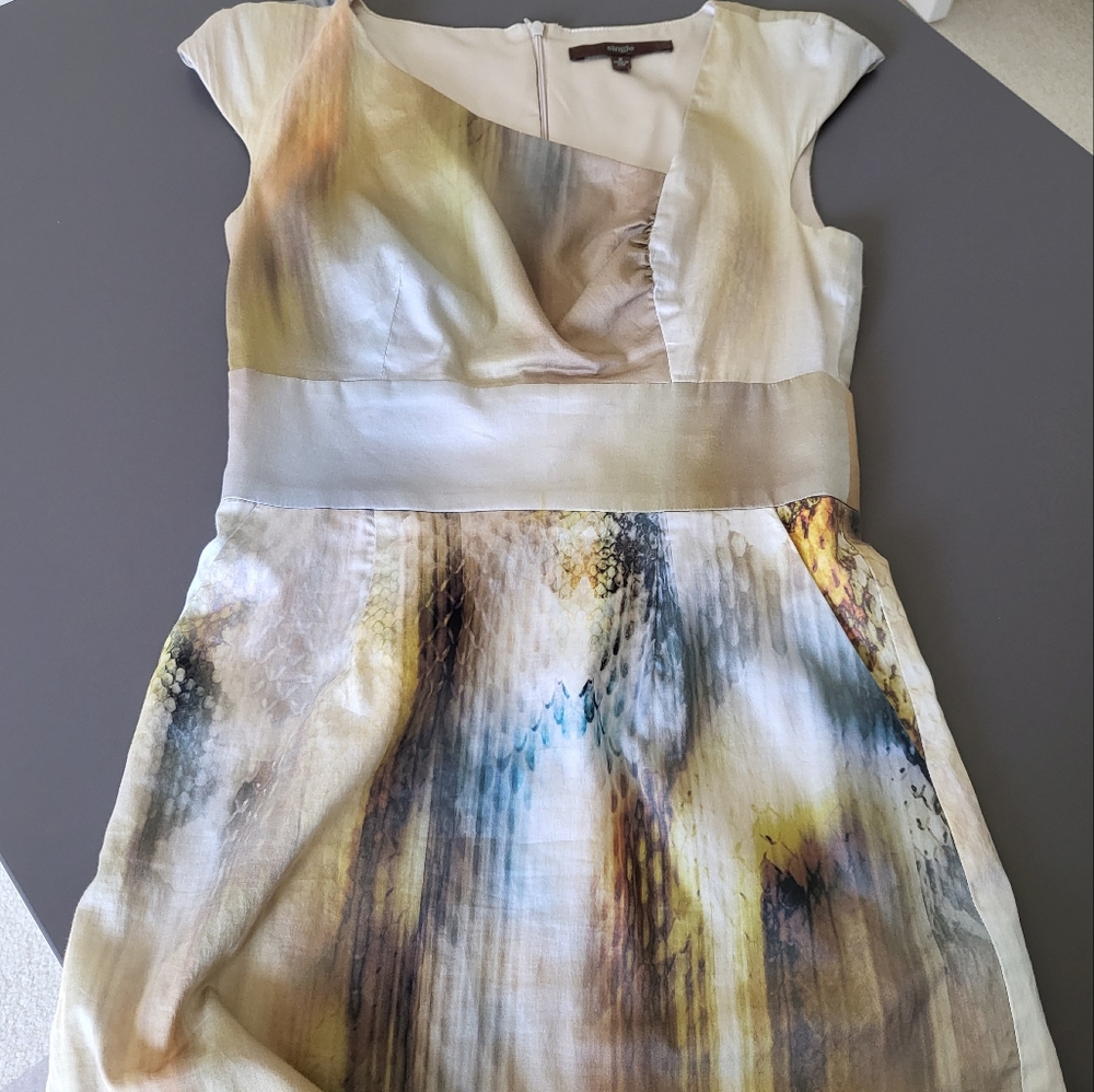 Single Yellowish Beige Asymmetrical Dress